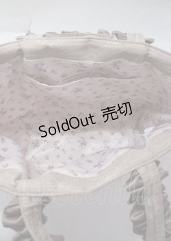 画像3: Maison de FLEUR / レースサテンフリルハンドルトートプチ F ベージュ Y-25-03-26-026-LO-BG-SZ-ZY