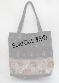 axes femme / フラワーパネル柄トートバッグ  黒 Y-25-03-26-027-AX-BG-SZ-ZT-K020