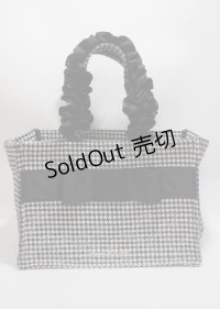 Maison de FLEUR / 千鳥格子 フリルハンドルトートSバッグ F ブラック Y-25-03-26-028-LO-BG-SZ-ZY