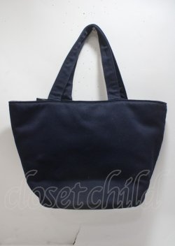 画像2: Maison de FLEUR / チェックリボンサテントートバッグ F ネイビー Y-25-03-26-029-LO-BG-SZ-ZY