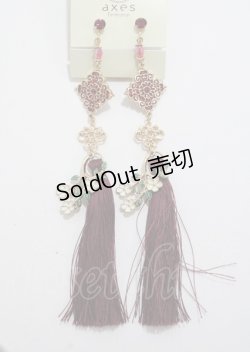 画像1: axes femme POETIQUE / チャイナモチーフイヤリング  ワイン Y-25-03-26-003-AX-AC-SZ-ZY