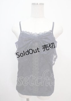 画像1: axes femme / BIGリボンレースキャミソール M 紺 Y-25-04-01-040-AX-TO-SZ-ZY