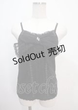 axes femme / BIGリボンレースキャミソール M 黒 Y-25-04-01-042-AX-TO-SZ-ZY