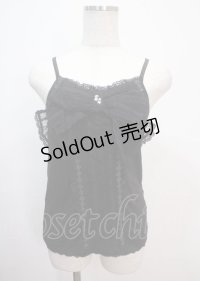 axes femme / BIGリボンレースキャミソール M 黒 Y-25-04-01-042-AX-TO-SZ-ZY