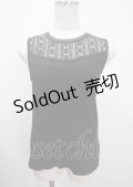 axes femme POETIQUE / レースプチスタンド襟タンク M 黒 Y-25-04-01-045-AX-TO-SZ-ZY