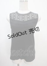 axes femme POETIQUE / レースプチスタンド襟タンク M 黒 Y-25-04-01-045-AX-TO-SZ-ZY