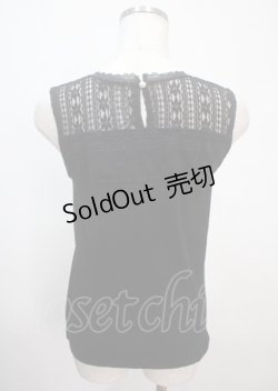 画像2: axes femme POETIQUE / レースプチスタンド襟タンク M 黒 Y-25-04-01-045-AX-TO-SZ-ZY