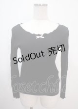 Honey Cinnamon / メロウフリルリブトップス F 黒 Y-25-04-01-051-LO-TO-SZ-ZY