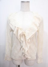 INGEBORG / フリル総レースブラウス  キナリ Y-25-04-01-055-LO-BL-SZ-ZY
