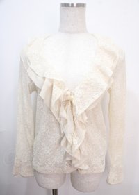 INGEBORG / フリル総レースブラウス  キナリ Y-25-04-01-055-LO-BL-SZ-ZY