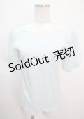 axes femme / 袖レースプルオーバー M サックス Y-25-04-01-059-AX-TO-SZ-ZI