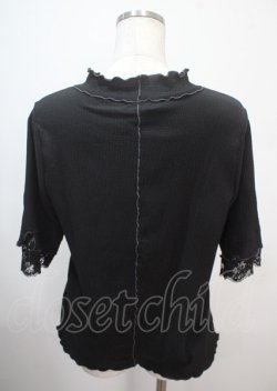 画像2: axes femme / 配色メロー袖レースプルオーバー M 黒 Y-25-04-01-062-AX-TO-SZ-ZY