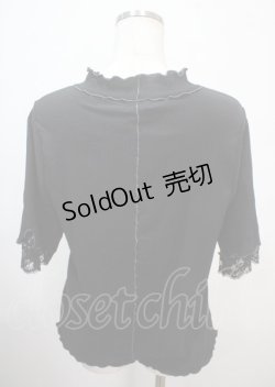 画像2: axes femme / 配色メロー袖レースプルオーバー M 黒 Y-25-04-01-062-AX-TO-SZ-ZI