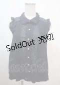 axes femme / ノースリーブレース配色ロングブラウス M 紺 Y-25-04-01-064-AX-BL-SZ-ZY
