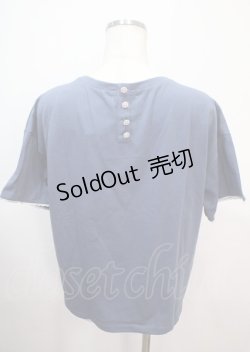 画像2: axes femme / ラメ刺繍ロゴＴシャツ F 紺 Y-25-04-01-067-AX-TO-SZ-ZI