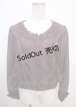 画像1: axes femme / レース切替シフォンブルゾン M ワイン Y-25-04-01-069-AX-TO-SZ-ZY