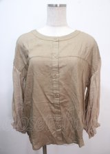 axes femme / ノーカラーシャツ  ベージュ Y-25-04-01-070-AX-BL-SZ-ZY