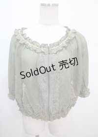 axes femme / シャーリングシフォンブルゾン M カーキ Y-25-04-01-071-AX-JA-SZ-ZY
