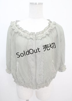 画像1: axes femme / シャーリングシフォンブルゾン M カーキ Y-25-04-01-071-AX-JA-SZ-ZY
