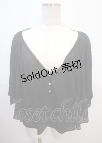 axes femme / バタフライスリーブトップス M 黒 Y-25-04-01-075-AX-TO-SZ-ZY