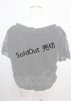 画像2: axes femme / 総レースオフショルプルオーバー M 黒 Y-25-04-01-076-AX-TO-SZ-ZY
