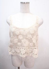 axes femme / 花モチーフクロシェキャミ M 生成り Y-25-04-01-078-AX-TO-SZ-ZY