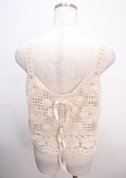 画像2: axes femme / 花モチーフクロシェキャミ M 生成り Y-25-04-01-078-AX-TO-SZ-ZY