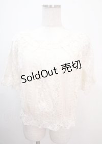 axes femme / 総レースオフショルプルオーバー M 生成り Y-25-04-01-087-AX-TO-SZ-ZY