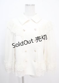 axes femme / リボン付レースフリルコート F 生成り Y-25-04-01-088-AX-JA-SZ-ZI