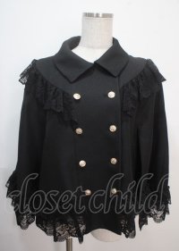 axes femme / リボン付レースフリルコート F 黒 Y-25-04-01-089-AX-JA-SZ-ZI