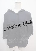axes femme / 袖ドロスト半袖パーカー  紺 Y-25-04-01-090-AX-CO-SZ-ZI
