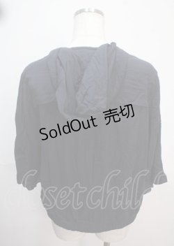 画像2: axes femme / 袖ドロスト半袖パーカー  紺 Y-25-04-01-090-AX-CO-SZ-ZI