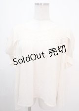 axes femme / 袖ドレープトップス M 生成り Y-25-04-01-092-AX-TO-SZ-ZY