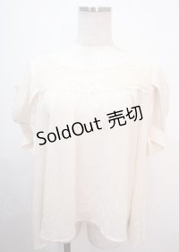 axes femme / 袖ドレープトップス M 生成り Y-25-04-01-092-AX-TO-SZ-ZY