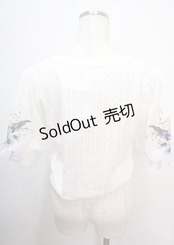 画像2: axes femme / すずらん刺繍半袖ニットカーディガン M 白 Y-25-04-01-093-AX-TO-SZ-ZY