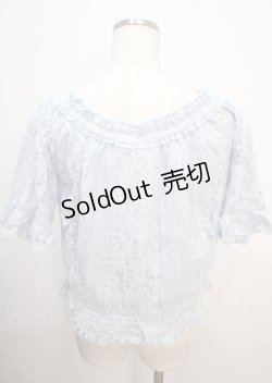 画像2: axes femme / 総レースオフショルプルオーバー M サックス Y-25-04-01-097-AX-TO-SZ-ZY