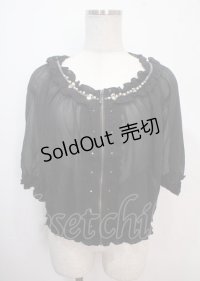 axes femme / シャーリングシフォンブルゾン M 黒 Y-25-04-01-100-AX-JA-SZ-ZY