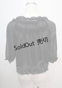 画像2: axes femme / シャーリングシフォンブルゾン M 黒 Y-25-04-01-100-AX-JA-SZ-ZY
