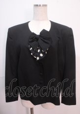 画像1: 【SALE】INGEBORG / リボン付きジャケット  黒 Y-25-04-01-107-LO-JA-SZ-ZT339 (1)