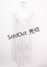 axes femme / 総レースロングジレ M グレー Y-25-04-01-108-AX-TO-SZ-ZY