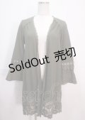 axes femme / 裾レースロングカーディガン M グリーン Y-25-04-01-118-AX-TO-SZ-ZI