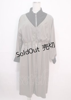 画像1: axes femme / バイカラーロングブルゾン F カーキ Y-25-04-01-119-AX-OP-SZ-ZI