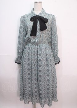 画像1: axes femme / 総柄シアーロングワンピース  ミント Y-25-04-01-121-AX-OP-SZ-ZI