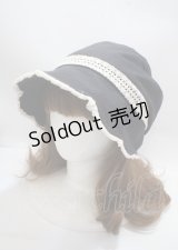 axes femme / コサージュ付きキャスケット  紺 Y-25-04-01-015-AX-AC-SZ-ZY