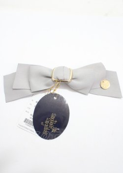 画像1: an another angelus / ゴールドバックル使いリボンバレッタ F ブルーグレー Y-25-04-01-002-CA-AC-SZ-ZY