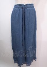 axes femme / 選べる着丈楊柳ワイドパンツ S 青 Y-25-04-01-136-AX-PA-SZ-OS