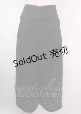 axes femme / 裾刺繍サス付ワイドパンツ M 黒 Y-25-04-01-171-AX-PA-SZ-ZY