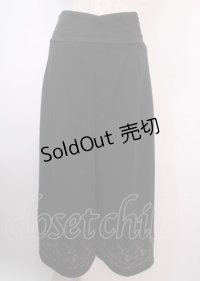 axes femme / 裾刺繍サス付ワイドパンツ M 黒 Y-25-04-01-171-AX-PA-SZ-ZY