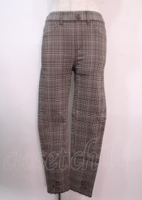 axes femme / 裾刺繍レギンスパンツ M 茶 Y-25-04-01-173-AX-PA-SZ-ZT125