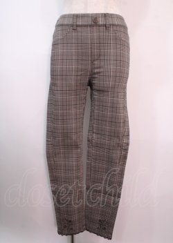 画像1: axes femme / 裾刺繍レギンスパンツ M 茶 Y-25-04-01-173-AX-PA-SZ-ZT125